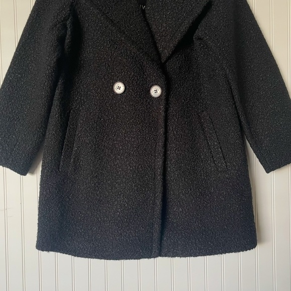 Anthropologie NVLT Flat Boucle Double Breasted Over Coat Jacket Women’s L Black - Picture 8 of 16